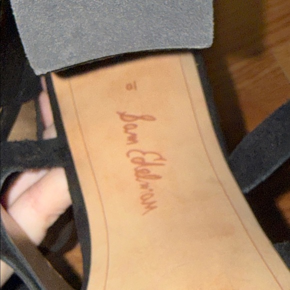 SAM EDELMAN Black Yema Strappy Block Heeled Sandal Size 10 - Picture 3 of 4